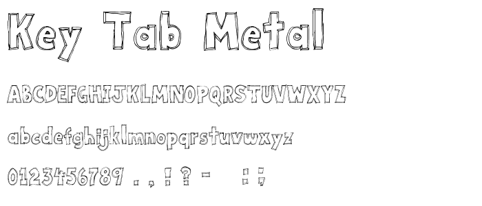 Key Tab Metal font